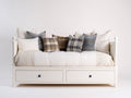 Schlafsofa Tagesbett 205x95x88 cm - cremeweiß - Landhausstil mit 2 Schubladen
