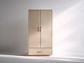 Kleiderschrank aus Holzwerkstoff 90x52x185 cm - Natur - Mit 2 Türen und 1 Schublade