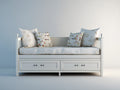 Schlafsofa mit 2 Schubladen - Holzwerkstoff 205 x 98 x 95 cm - Weiß - Landhausdesign für Gästezimmer und Wohnzimmer
