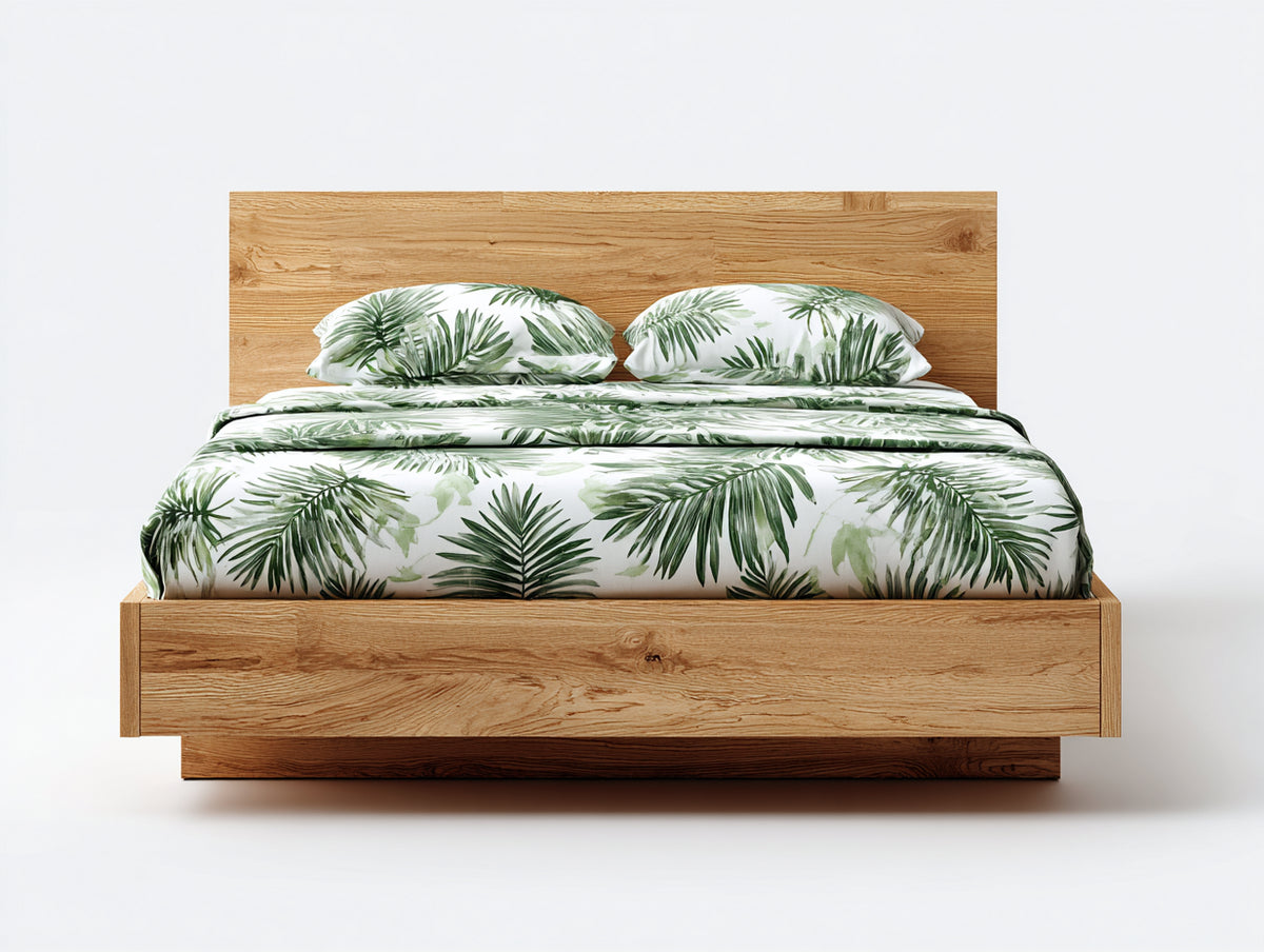 Doppelbett Holzbett 216x186x95 cm - eiche hell - schlichtes Kopfteil