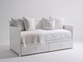 Schlafsofa aus Holz 205x100x90 cm - Weiß-Silber - Mit 2 Schubladen im modernen Landhausstil